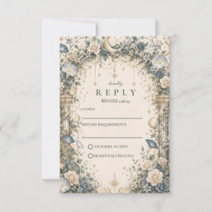 Ethereal Celestial Garden Wedding RSVP Card