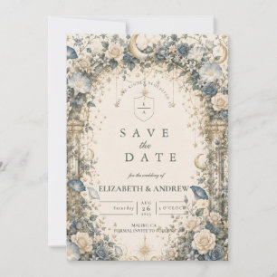 Ethereal Celestial Garden Wedding Save The Date