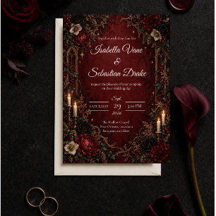 Ethereal Celestial Gothic Wedding Invitation