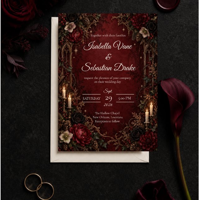 Ethereal Celestial Gothic Wedding Invitation (Creator Uploaded)