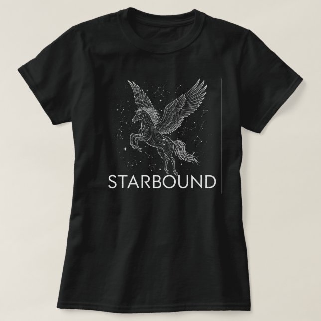 Ethereal Celestial Pegasus - "Starbound" Cosmic  T-Shirt (Design Front)