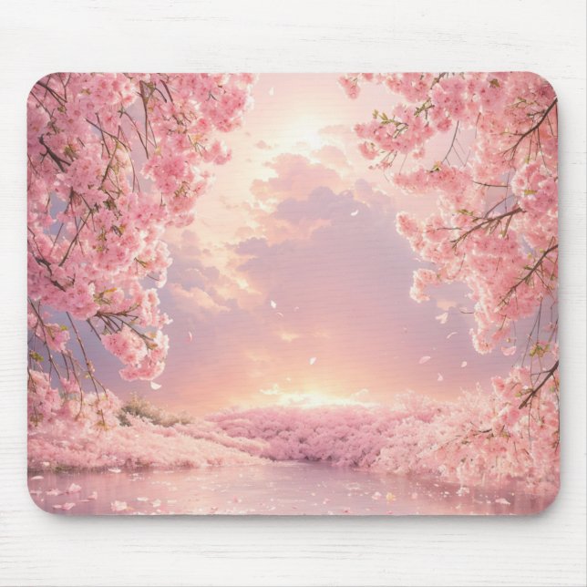 Ethereal Cherry Blossom Water Mouse Mat (Front)