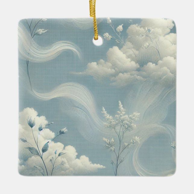 Ethereal Clouds Ceramic Ornament (Front)