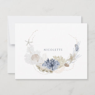 Ethereal Coastal Coral Seashell Couple Card