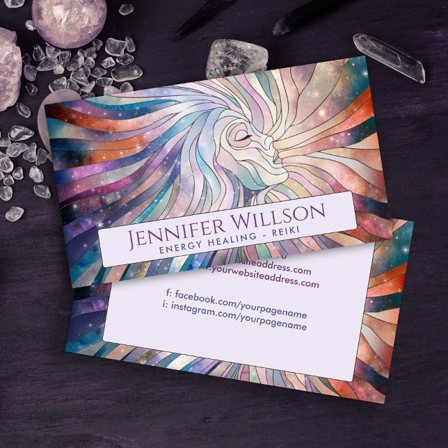 Ethereal Connection - Cosmic Energy Flow Business Card (Creator Uploaded)