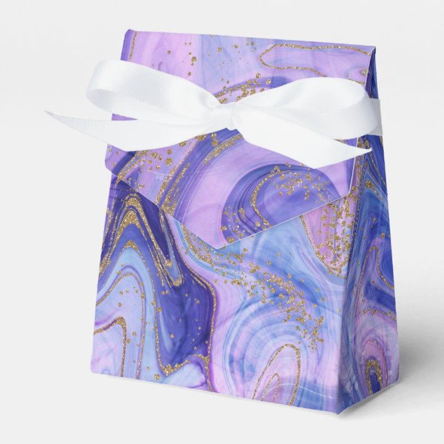 Ethereal Cotton Candy Marble Watercolor Fantasy Favour Box (Front Side)