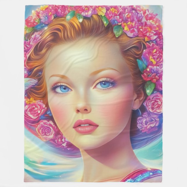 Ethereal Crown Portrait  Fleece Blanket (Front)