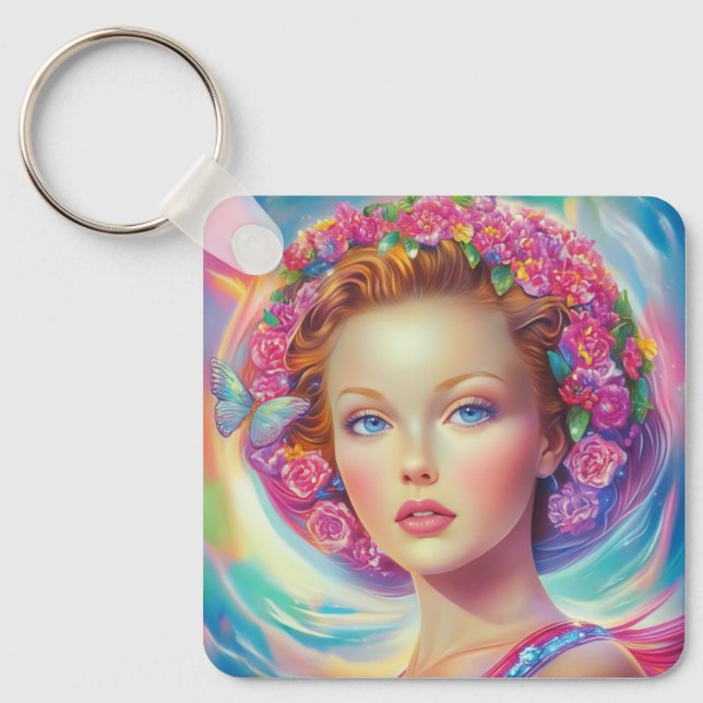 Ethereal Crown Portrait  Key Ring (Front)