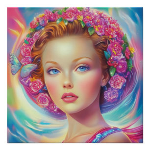 Ethereal Crown Portrait Poster