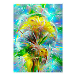 Ethereal Dandelions in Neon Dreamscape Photo Print