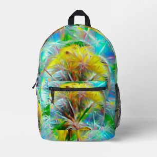 Ethereal Dandelions in Neon Dreamscape Printed Backpack