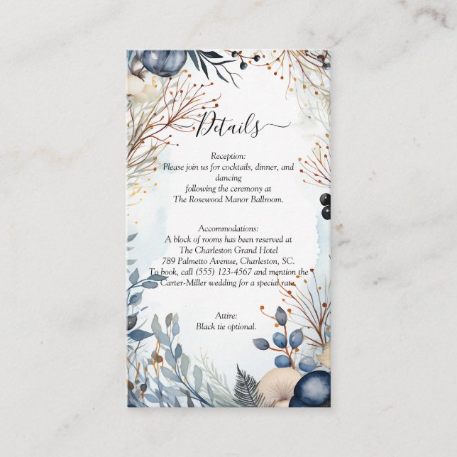 Ethereal Delicate Watercolor Serene Foliage   Enclosure Card (Front)