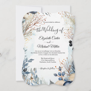Ethereal Delicate Watercolor Serene Foliage Invitation