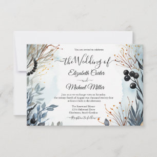 Ethereal Delicate Watercolor Serene Foliage Invitation