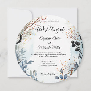 Ethereal Delicate Watercolor Serene Foliage Invitation