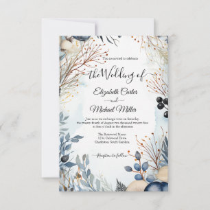 Ethereal Delicate Watercolor Serene Foliage   Invitation