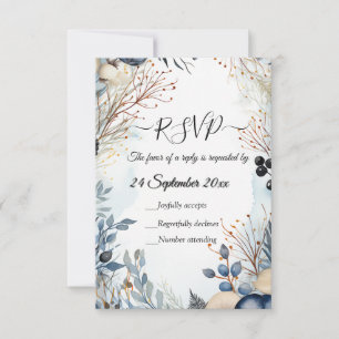 Ethereal Delicate Watercolor Serene Foliage RSVP Card