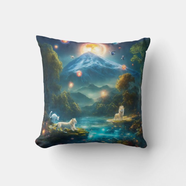 "Ethereal Depths: Aquatic Symphony" Cushion (Front)