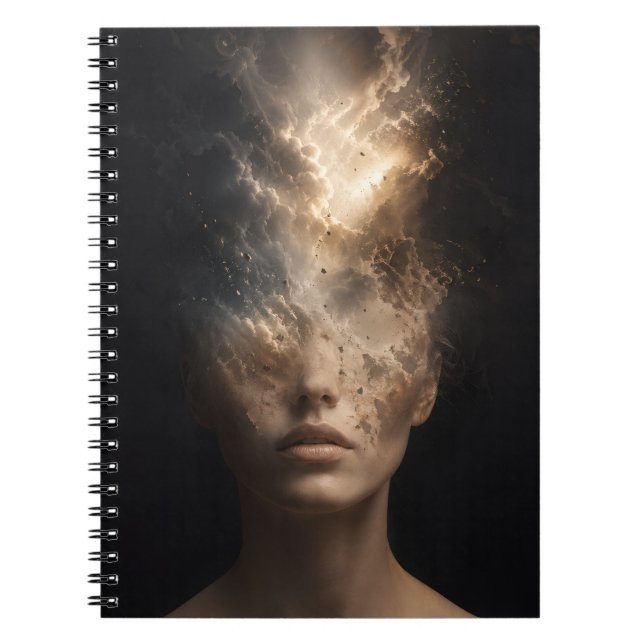 Ethereal Dissolving Face Portrait | Surreal Spirit Notebook (Front)