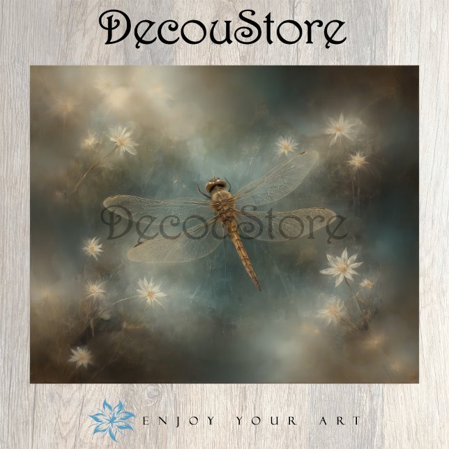 Ethereal Dragonfly – Dreamlike Fantasy Decoupage Tissue Paper (Creator Uploaded)