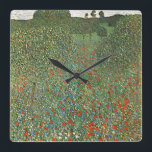 Ethereal Dreams: Gustav Klimt's Mohnfeld Square Wall Clock<br><div class="desc">Introducing "Gustav Klimt's Mohnfeld (Poppy Field) Wall Clock" – a masterpiece that transcends time. Immerse yourself in the timeless allure of Klimt's artistry with this high-quality, digitally enhanced wall clock. Every exquisite detail and vibrant colour of "Mohnfeld" comes to life in stunning resolution. Designed for those who appreciate the fusion...</div>