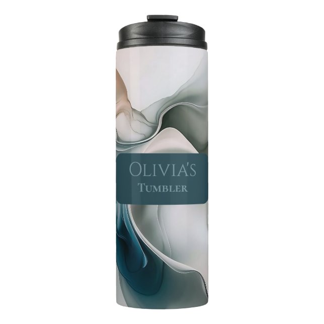 Ethereal Dreamscape: Tranquil Abstract Thermal Tumbler (Front)
