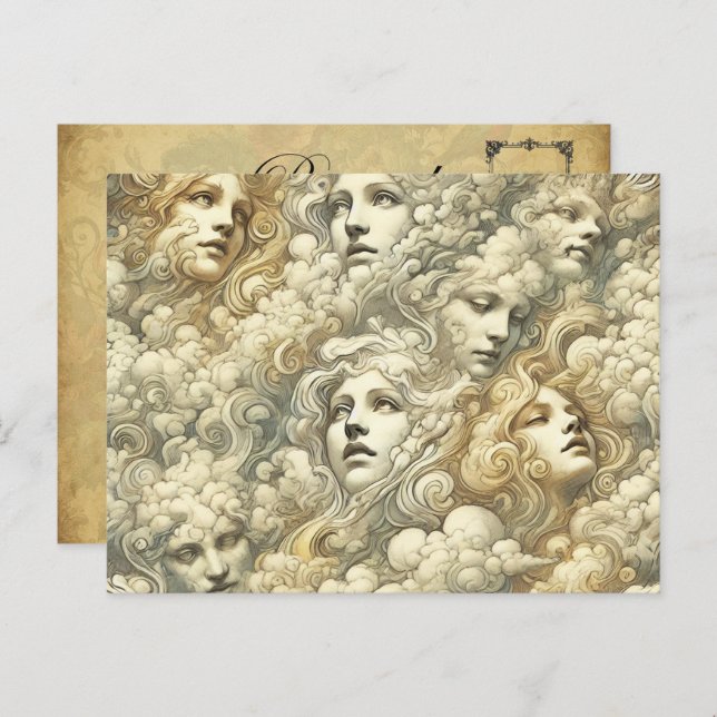 Ethereal Drift – Gothic Victorian Holiday Postcard (Front/Back)