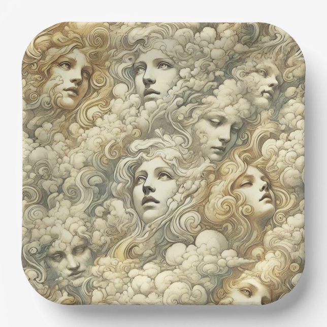 Ethereal Drift – Gothic Victorian Paper Plate (Front)