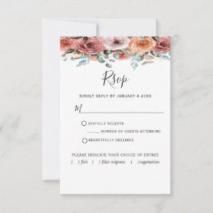 Ethereal Dusty Blue, Blush with/without meal RSVP