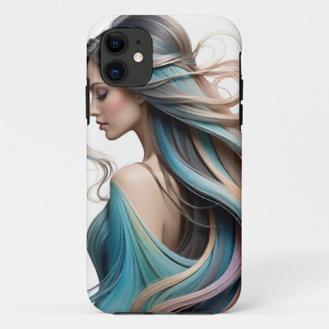 Ethereal Elegance: AI-Designed Beautiful Woman  Case-Mate iPhone Case (Back)
