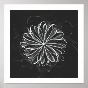 Ethereal Elegance: Celestial White Flower Poster