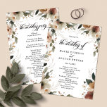 Ethereal Elegance Cottagecore Wedding Ceremony Programme<br><div class="desc">Introduce a beautifully crafted touch to your ceremony with our Ethereal Elegance Wedding Program. Designed to complement the cohesive style of our cottagecore wedding suite, this program features our signature boho watercolor floral design, enveloping every detail in natural beauty. Available in classic white and five watercolor textures—Ethereal Veil, Sage Whisper,...</div>
