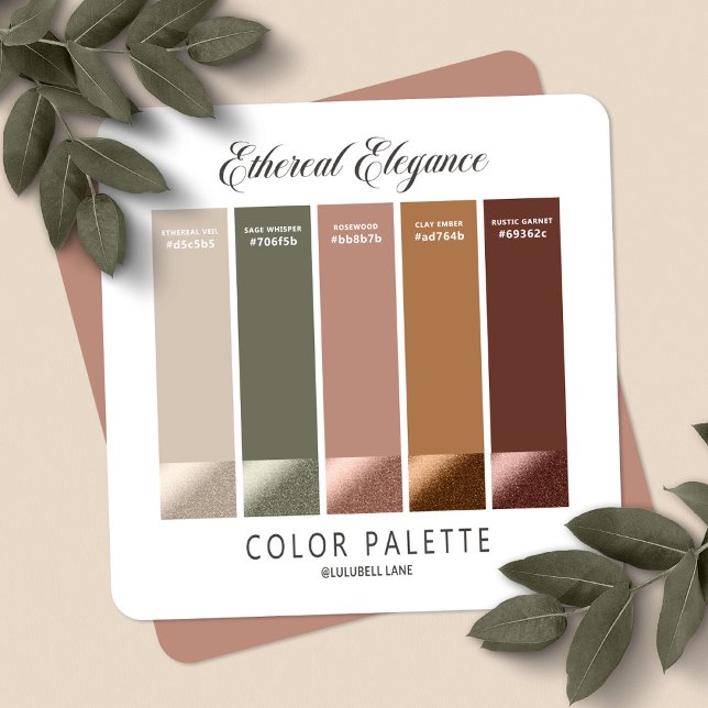 Ethereal Elegance Fall Wedding Colour Palette Card (The Ethereal Elegance Wedding Collection Color Palette Swatch Card - Coordinate Every Detail.)