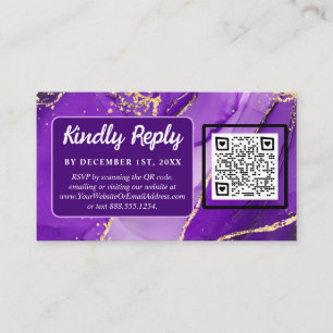 Ethereal Elegance: Purple Geode-Inspired Wedding Enclosure Card
