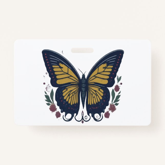 Ethereal Elegance: Romantic Butterfly  ID Badge (Front)
