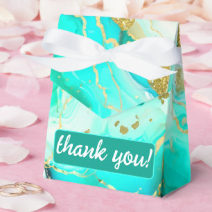 Ethereal Elegance Turquoise Geode-Inspired Wedding Favour Box