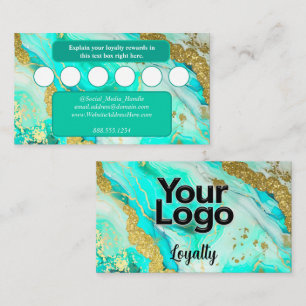 Ethereal Elegance Turquoise Geode Logo  Enclosure Card