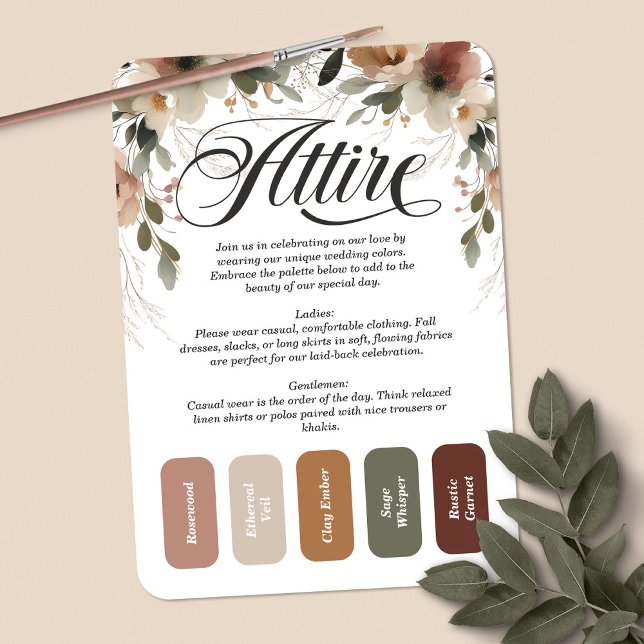 Ethereal Elegance Wedding Dress Code Colour Palett Enclosure Card (Style your presence—our dress code cards guide guests to wear your unique wedding colors.)