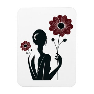 Ethereal Elegance – Woman & Flowers Magnet