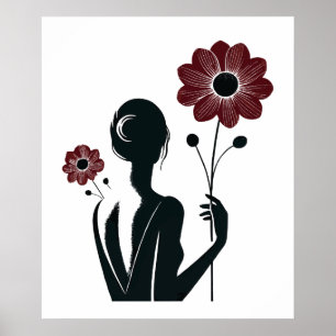 Ethereal Elegance – Woman & Flowers Poster