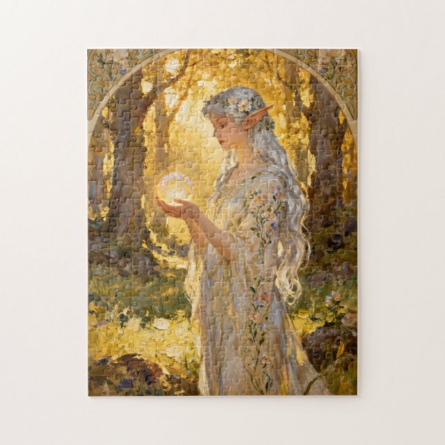 Ethereal Elf Maiden in Art Nouveau Style Jigsaw Puzzle (Vertical)