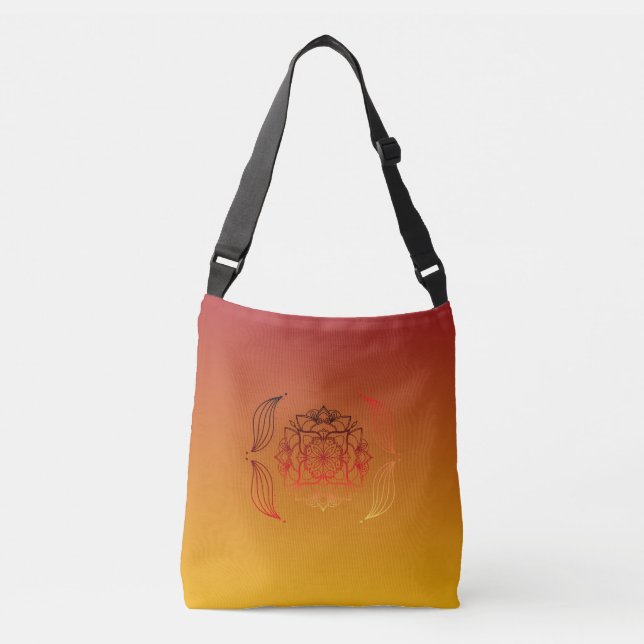 Ethereal Embers Abstract Flame Crossbody Bag (Front)