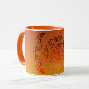 Ethereal Embers – Red & Orange Floral Artwork Mug
