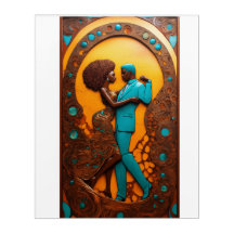 Ethereal Embrace: Afrocentric Couple in Dance