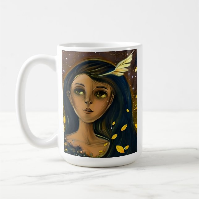 Ethereal Enchanted Angelic Girl  Coffee Mug (Left)
