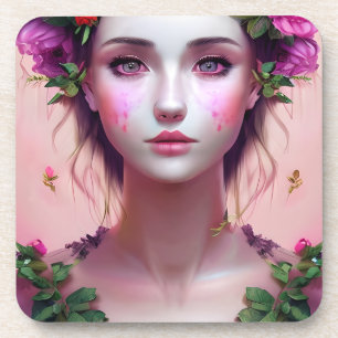 Ethereal Enchanted Fairytale Beautiful Woman Coaster