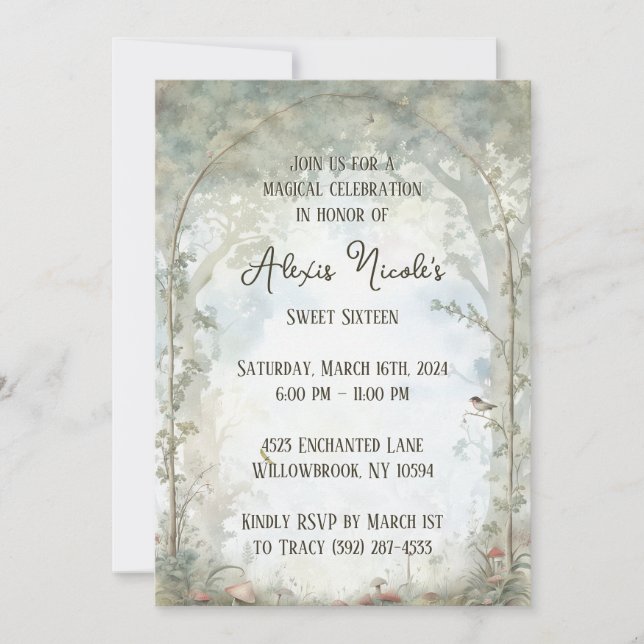 Ethereal Enchanted Forest Invitation (Front)