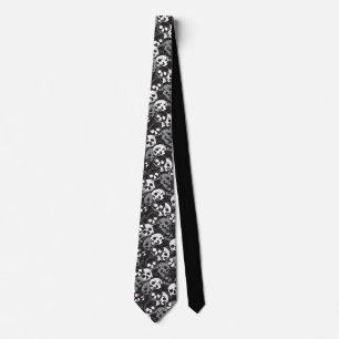 Ethereal Enigma: Intricate Patterned Skull Design Tie