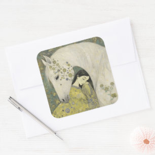 Ethereal Equine Moonlit Dream Square Sticker