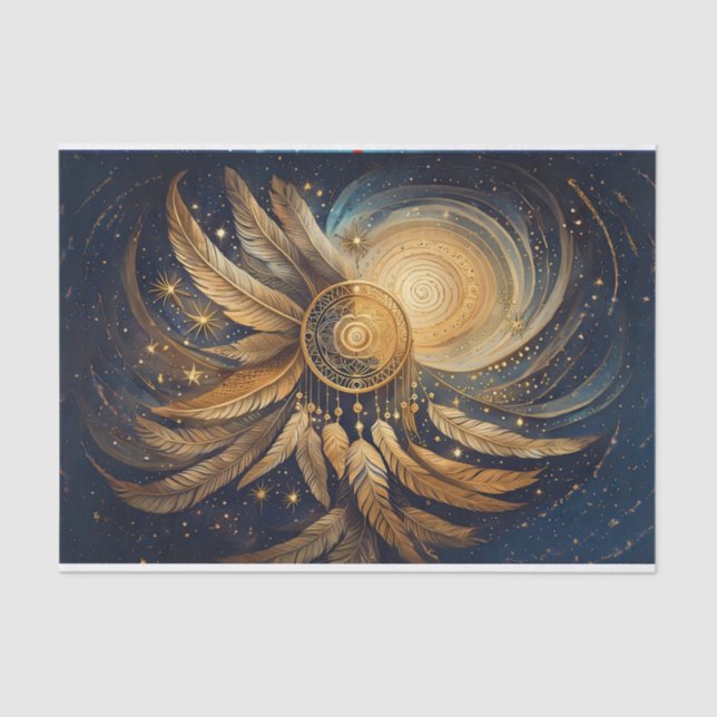 Ethereal Escapes, Golden Dreamcatcher Starshine Tissue Paper (Front)
